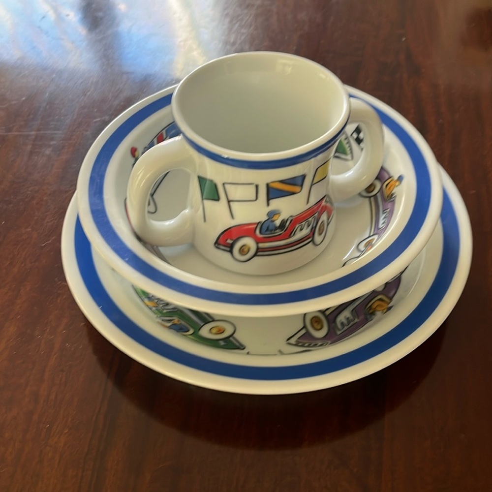 Tiffany’s 3 piece race car dining set for kid